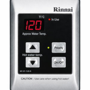 Rinnai MC-91-2S Standard Remote Controller 98°-140°F Silver Water Heater Control