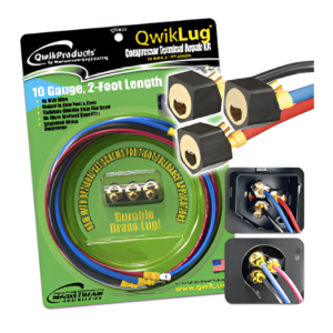 QwikLug Terminal Repair Kit MFG# QT2810 – 10 AWG HVAC Compressor Leads (3pc)