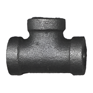B&K 1" Black Iron Pipe Tee Fitting NPT Threaded Connector – Gas/LP/Steam