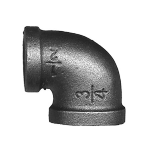 1-1/2" x 1-1/4" 90° Reducing Elbow Black Pipe Fitting B&K LLC NPT Iron