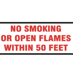 Dprint M-26B No Smoking Open Flames Sign 18"x12" Metal Safety Warning Placard