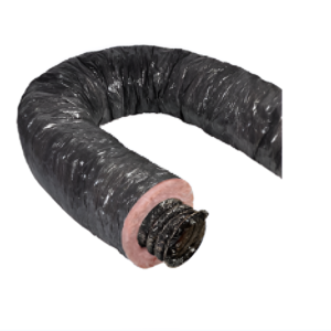 14"x20' Insulated Flex Duct w/ Clamps Gray Flex HVAC Air Vent Hose Black