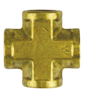 102A-B Brass Cross 1/4" FNPT Industrial Pipe Fitting Fuel Gas Air Water Connecto