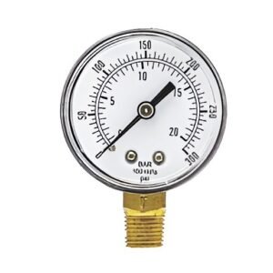 2" Pressure Gauge 0-100 PSI 1/4" NPT Bottom Mount Steel for Propane LP Gas