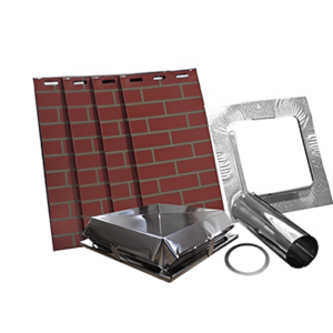 AirJet 36" Decorative Chimney Housing Kit GHL36W | B-Vent LP Gas Roof Cover Whit