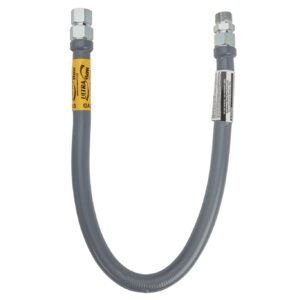 Dormont 36" High BTU Gas Connector 3/4" MIP x 3/4" FIP Grey PVC Coated SS