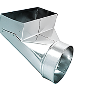 4x12x5 90° HVAC Register Boot 5" Round to 4x12 Duct