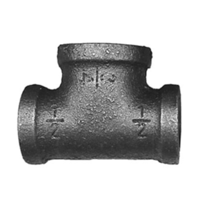 1" x 1/2" x 1/2" Black Pipe Reducing Tee Malleable Iron NPT Fitting B&K LLC 1K54