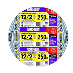 Southwire 12/2 MC Cable 250ft Armorlite Aluminum Armor w/Ground