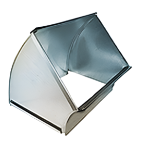 16x8 45° Vertical HVAC Duct Elbow Slip & Drive Galvanized Steel
