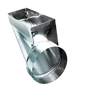 10x2-1/4x6 HVAC Register Boot Right End Galvanized Duct Fitting
