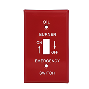 Cambridge 112914 Oil Burner Emergency Switch Cover Plate Red 6E125