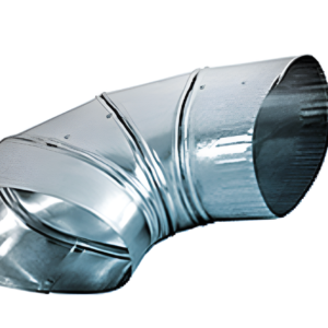 7" Flat Oval 90° HVAC Duct Elbow Horizontal Galvanized Steel