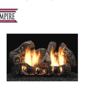Empire LS30C2S Super Charred Oak Ceramic Log Set 30" Slope Glaze Burner LP/NG