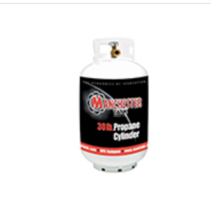 Manchester 30 lb Propane Cylinder OPD Valve Steel DOT Tank ACME Connection White