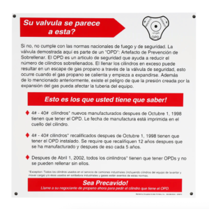 Dprint OPDSIGN-SPANISH OPD Alert Safety Sign 16"x20" Polyethylene Propane Notice