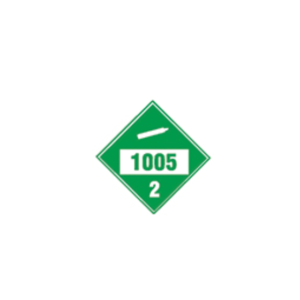 V-1005 Ammonia Diamond Decal 10 7/8" Vinyl Placard Green on White