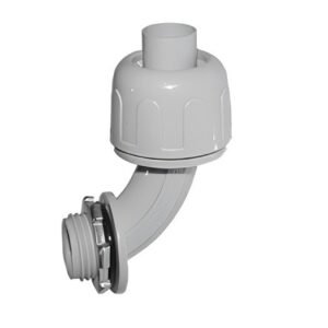 DiversiTech 3/4" PVC 90° Angle Connector Fitting for EMT Conduit, Gray