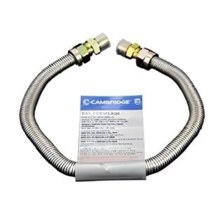 Cambridge 36" Gas Flex Connector 1/2" MIP x 1/2" FIP LP/Natural Gas Hose