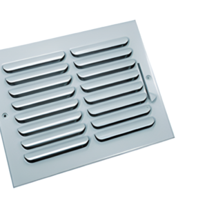 10x8 White 1-Way Wall Register Curved Blade CB1W 813874