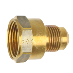 Fairview 46H-8C Brass Female Coupling 1/2" SAE Flare x 3/8" FNPT Gas