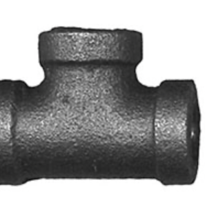 B&K Black Iron Reducing Tee 1-1/2" x 1-1/2" x 1-1/4" NPT Gas Pipe Fitting