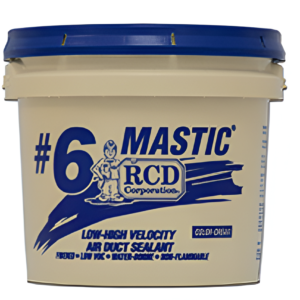 RCD, #6 Mastic, 1 Gallon, UL Listed, HVAC, Air Duct Sealant, White, Elastomeric