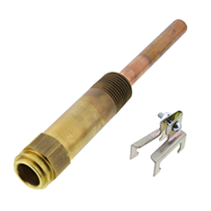 Pardi PMW-2SE Brass Immersion Well 1/2” NPT 3” Bulb HVAC Temp Control