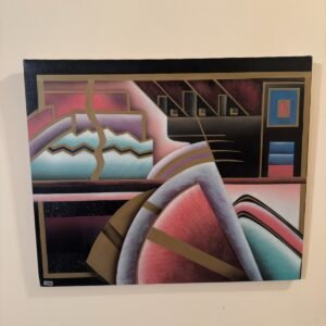 1998 Cole Scott Original Abstract Painting "Barchetti" Signed Artwork 24x30