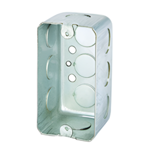 Cambridge Resources 4" x 4" x 1-1/2" Steel Receptacle Box, 1/2" Knockouts, Condu