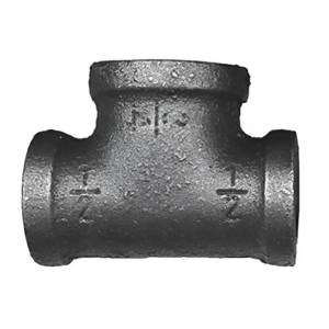 Cambridge Reducing Tee 3/4"x3/4"x1/2" NPT Black Iron Pipe Fitting LP Gas