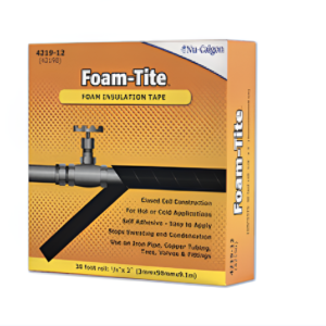 Nu-Calgon Foam Insulation Tape 1/8"x2"x30' HVAC Pipe Wrap Self-Adhesive Roll