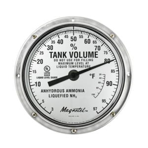 Rochester 5015S00482 8" NH3 Dial Magnetel Gauge for Ammonia Tanks