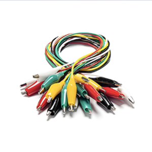 10pk 22" Color Test Leads w/ Insulated Alligator Clips – Electrical HVAC Wire Ju