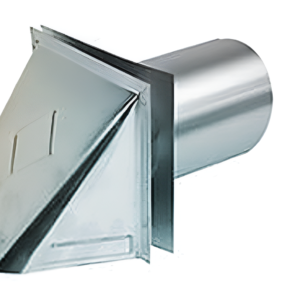 5" Aluminum Dryer Vent Hood Wall Cap w/ Damper & Flange Plate
