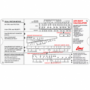 LIMA Air Duct Calculator HVAC Tool – Duct Size Converter & Velocity Estimator