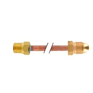 Engineered 12" LP Gas Pigtail Hose 1/4" NPT x M POL Brass Fitting 7/8" Hex