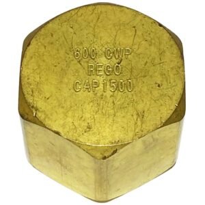 RegO CAP1500 1-1/2" FNPT Brass Pipe Cap 600 PSIG O2 Clean Cryogenic