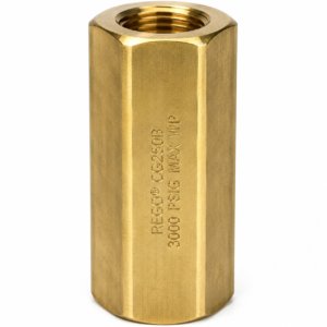 RegO CG250B 1/4" FNPT Brass Cryogenic Inline Check Valve 3000 PSI O2 Clean