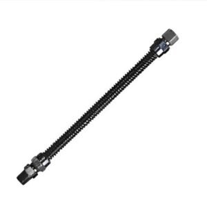 Watts 24" Black Gas Connector Hose 1/2" MIP x 1/2" FIP LP/NG Space Heater Log