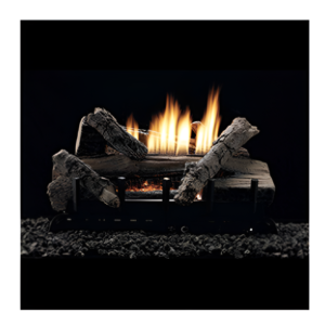 Empire Whiskey River 24" Propane Log Set w/ MV Burner – 7pc Refractory Kit