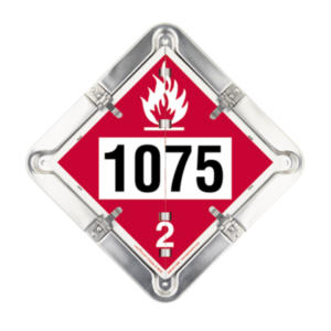 Labelsys RSP Flip Placard Metal 1075 Flammable Gas Sign Holder DOT Compliant