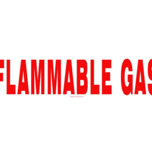 Dprint V-17B Flammable Gas Decal 4" Letters Red on White Vinyl Safety Sign 24"x6