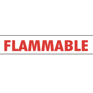 Dprint V-24C Flammable Decal 2" Red Letters on White Vinyl Safety Label 14"x3"